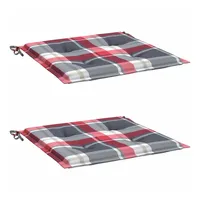 VidaXL Gartenstuhl-Kissen 2Stk. Rot Karomuster 50x50x3cm Oxford-Gewebe