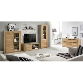 ROLLER Lowboard - Eiche Holz, Eiche, teilmassiv, 2 Fächer, 130x51x54 cm Wohnzimmer, TV Möbel, TV-Elemente