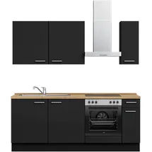 Nobilia Küchenzeile Touch I 210 cm schwarz