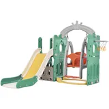 Baby Rutsche und Schaukel Set Kleinkind Climber Schaukel Set Freistehende Rutsche Baby Spielplatz Activity Center Spiel Set Indoor Outdoor Lange Rutsche Kinder Spielgeräte (Tower Green)