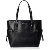 Michael Kors Voyager Small Crossgrain Leather Tote Bag black