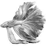 Riess-Ambiente Skulptur CROWNTAIL - Design Deko Figur Kampffisch35cm silber Betta Fisch Skulptur