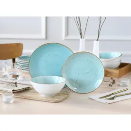 CreaTable Vintage Nature Tafelservice 12-tlg. Aqua/Weiß/Hellblau