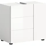 Waschbeckenunterschrank WELLTIME "BIEL, Breite 60 cm, 1 Tür, 2 Fächer, mit Siphonausschnitt", weiß, B:60cm H:57cm T:34cm, Schränke, Waschbeckenunterschrank, Badmöbel, Badschrank, Schrank, Unterschrank, Bad, Badezimmer