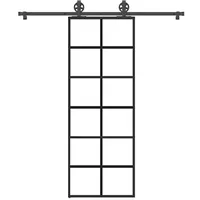 vidaXL Schiebetür mit Beschlag 76x205 cm ESG-Glas & Aluminium