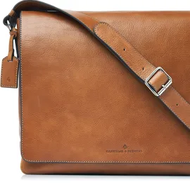 Castelijn & Beerens Mark Aktentaschen Messenger RFID Schutz Leder 39 cm Laptopfach braun
