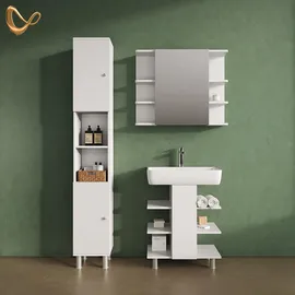 livinity Waschbeckenunterschrank Fucino 60 x 70 cm Weiß