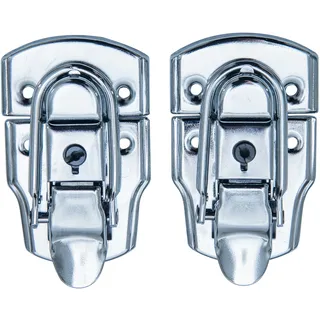 HMF 14985-09 Spannverschluss mit Schloss 2 Stück, 45 x 75 mm, Silber verzinkt