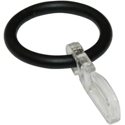 Gardinia Gardinenringe für Ø 16 - 20 mm, schwarz matt, Metall, 10 Stück