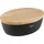 Continenta Brottopf mit Holzdeckel oval 36 cm matt schwarz