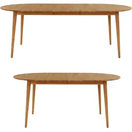 Andas Esstisch "Toarp", braun (eiche natur, eiche natur, eiche natur), B:170cm H:74cm T:105cm, Tische, Esstisch, Massivholz Eiche Ausziehtisch, mit integrierter Einlegeplatte