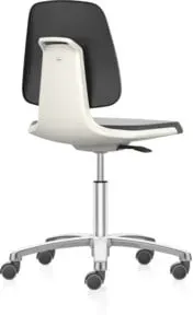 bimos Arbeitsstuhl Labsit mit Rollen Sitzhöhe 450-650 mm Supertec Sitzschale weiß