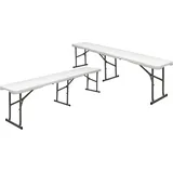 AMANKA Bierbank 182 x 27 x 43 cm Weiß