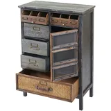 Mendler Apothekerkommode HWC-F34, Schubladenschrank, Tanne Holz massiv Vintage Shabby-Look 90x65x32cm