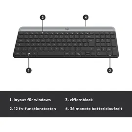 Logitech MK470 Slim Wireless Combo DE Set grafit