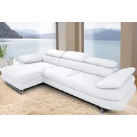 Cotta Ecksofa COTTA "Solution L-Form", weiß (altweiß), B:286cm H:73cm T:167cm, Sofas, Ecksofa, mit Arm- & Kopfteilverstellung, wahlweise mit Bettfunktion