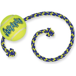 KONG Hundespielzeug SqueakAir Ball Rope gelb M (6.5×6.5 (Wurfspielzeug), Hundespielzeug