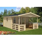 FinnTherm Gartensauna Lappland-40 A Naturbelassen 400 x 594 cm Wandstärke 40 mm