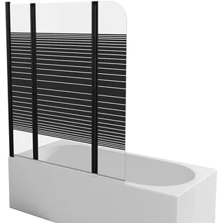 Aurlane Badewannenfaltwand Glas schwarz