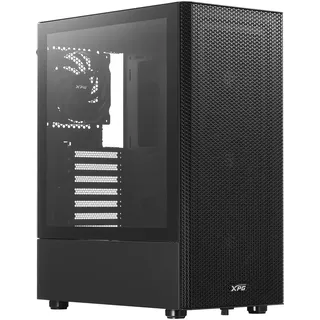 XPG Valor MESH (kompaktes ATX-Mid-Tower-Gehäuse, MESH-Frontpanel-Design, 3mm-gehärtetes Glas-Seitenpanel, vorinstallierte x4 120mm Lüfter)