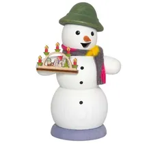Kuhnert Räuchermännchen Schneemann mit Schwibbogen 13 cm - Made in Germany