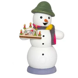 Kuhnert Räuchermännchen Schneemann mit Schwibbogen 13 cm - Made in Germany