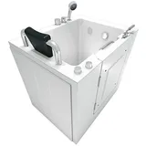 AcquaVapore Whirlpool-Badewanne AcquaVapore Sitzwanne Whirlpool Badewanne mit Tür S02WP-C-L 100x78cm, (1-tlg) weiß