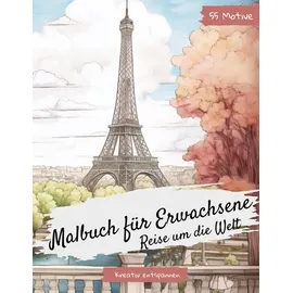Independently published Malbuch Erwachsene 55 St. Reise um die Welt