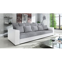 Küchen-Preisbombe Sofa Modernes Big Sofa Wohnlandschaft Couch Jumbo XXL 1 - Weiß - Hellgrau, Sofa grau