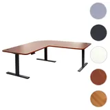 Mendler Eck-Schreibtisch HWC-D40, Computertisch, elektrisch höhenverstellbar 178x178cm 84kg ~ natur, schwarz