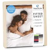 Third of Life Spannbettlaken Baumwolle-Jersey-Elasthan 140 x 200 cm beige
