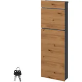 ML-Design Standbriefkasten Freistehend Braun-Holzoptik aus Stahl 39,5x14,1x115cm