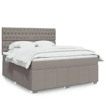 vidaXL Boxspringbett mit Matratze Taupe 180x200 cm Stoff