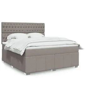 vidaXL Boxspringbett mit Matratze Taupe 180x200 cm Stoff