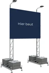Schake Aufstellvorrichtung für Werbetafel 4x3m, mit Strahler, Lichtfarbe: 4000 K