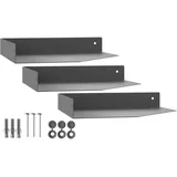 SOTECH 3er Set Design Eckregal HOVER-IX 200 x 200 x 30 mm anthrazit, Wandmontage, Wandboard inkl. Befestigungsset, modernes Wandboard für Bad Küche oder Wohnzimmer