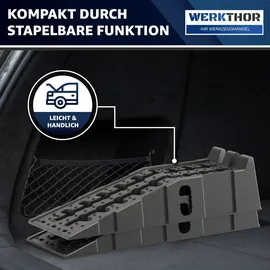 GENTOR WERKTHOR Auffahrrampen [2er Set] - für PKW bis 5t - Hochbelastbare Rampe Auto Wohnmobil,