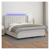 vidaXL Boxspringbett 180 x 200 cm Weiß