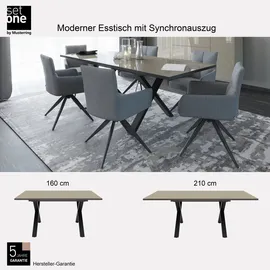 Set One by Musterring Reno 160 x 75 x 90 cm grau/schwarz