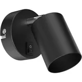 ledscom.de Wandleuchte WAIKA, Schalter, schwarz matt, rund, 1x GU10 max. 60W