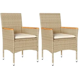 vidaXL Gartenstuhl 55 x 67 x 25 cm beige 2 St.