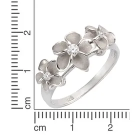 FIRETTI Fingerring »Schmuck Geschenk Silber 925 Silberring Blume/Blüte«, mit Zirkonia (synth.) Firetti silberfarben + kristallweiß