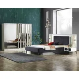 Xlmoebel Schlafzimmer-Set Vollständiges Set Doppelbett mit Nachttischen und Kleiderschrank, (Set 4tlg Schlafzimmer (Bett + 2xNachttische + Kleiderschrank), Hergestellt in Europa weiß