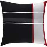 Erwin Müller Kissenbezug Feinbiber rot-anthrazit-Silber Größe 80x80 cm