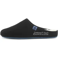 Hush Puppies The Good Slipper Herren Hausschuhe aus 90% recyceltem RPET-Polyester, Schwarz/Blau, Schwarz, 41 EU