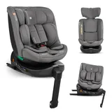 KikkaBoo Kindersitz 9-36kg I-SECURE, Kindersitz ab 1 Jahr, 360° Drehbar mit ISOFIX, i-Size, Gruppe 0 1 2 3 (0–36 kg), Reboarder Rückwärts & Vorwärtsgerichtet, Verstellbare Kopfstütze, Hellgrau