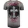 RUSTY NEAL T-Shirt RUSTY NEAL, Herren, Gr. M, grau (anthrazit), 100% Baumwolle, bedruckt, meliert, Rundhals, Shirts T-Shirt, mit modischer Knopfleiste