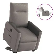 vidaXL Relaxsessel mit Aufstehhilfe Elektrisch Taupe Stoff