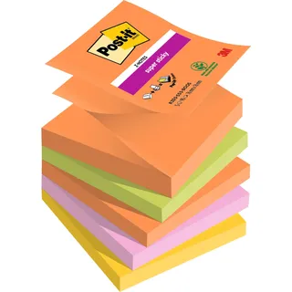 Post-it Z-Notes Boost Haftnotizen extrastark farbsortiert, 5 Blöcke