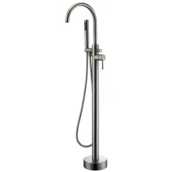 Home Deluxe GmbH HOME DELUXE - Design Standarmatur - MOON Chrome - Höhe: 115 cm, inkl. Handbrause I freistehende Armatur Wannenbrause Wanneneinlass